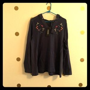 Annabelle embroidered trapeze hoodie medium